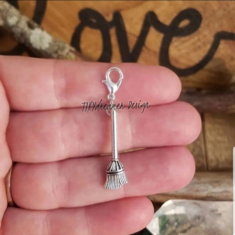 Witch Broomstick Charm for Witchy Wiccan Bracelet Wicca Halloween Broom Charm